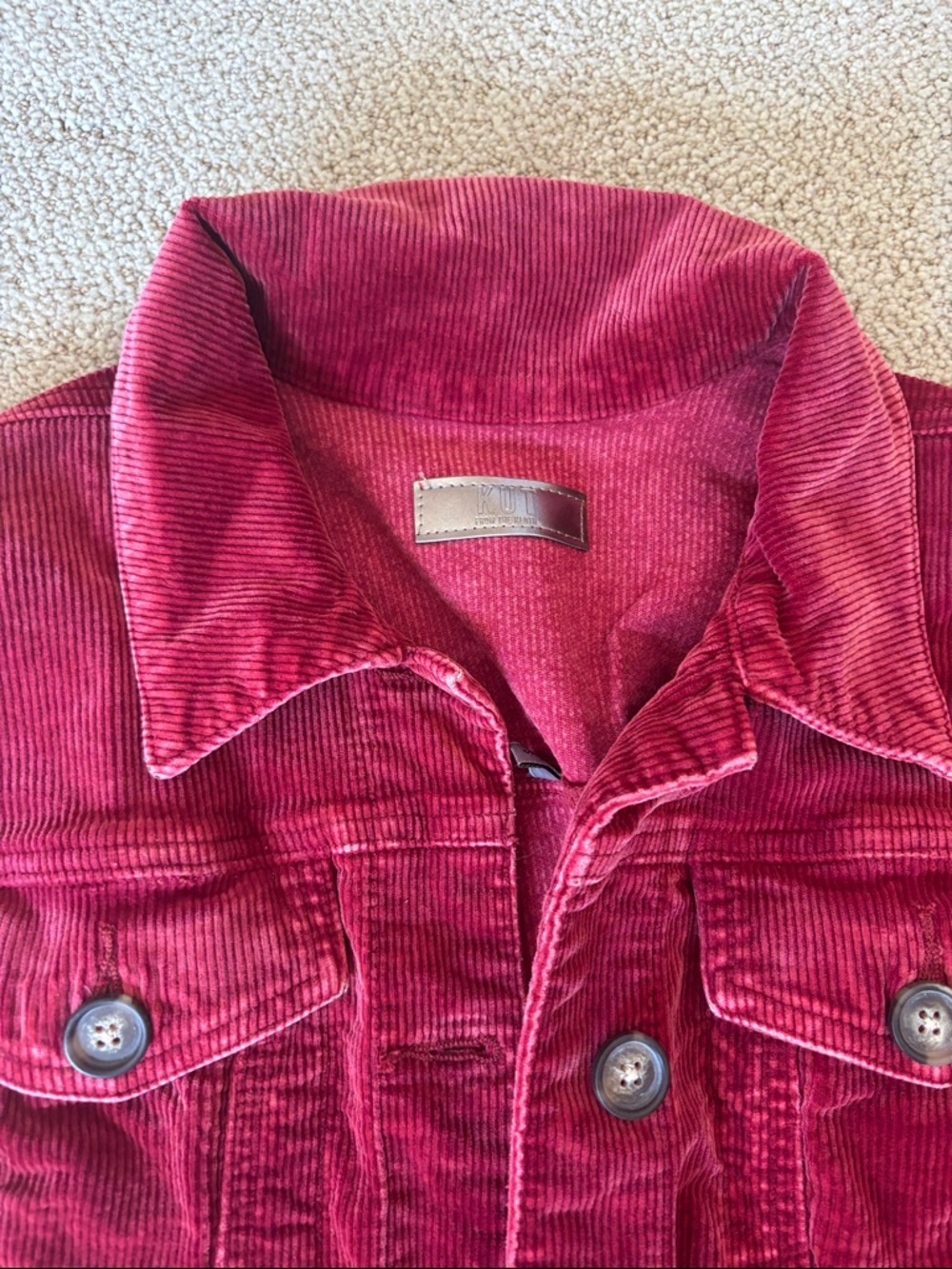 Kut from the Kloth Red Corduroy Jacket - Picture 2 of 2